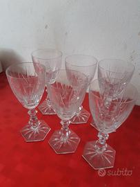 set di 6 calici in cristallo 
