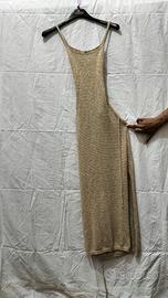 Abito Lungo Lurex Dorato Made in Italy
