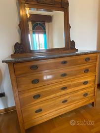 Comò anni 30 con piano in marmo