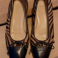 Scarpe décolleté in cavallino e pelle