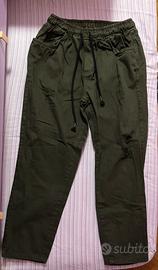 Pantaloni donna verde militare