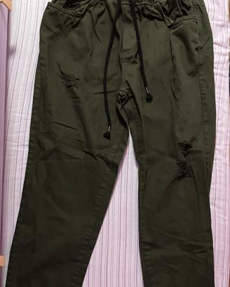 Pantaloni donna verde militare