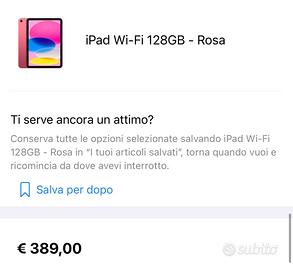 Apple iPad A16 128GB – Come nuovo – Batteria 100%