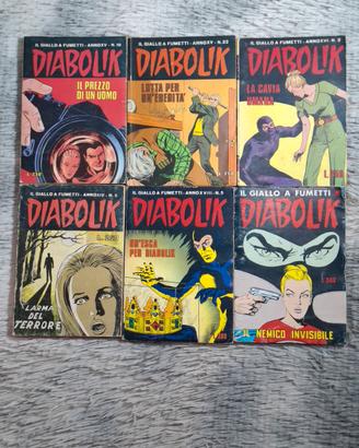 Diabolik Fumetti  Lotto 6 Numeri  Vintage Anni 70