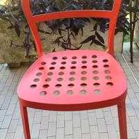 Ikea sedia metallo rosso Reidar