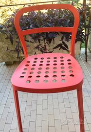 Ikea sedia metallo rosso Reidar