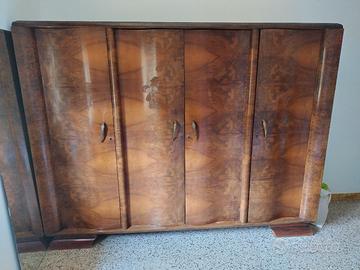 armadio, cassettone e comodini anni 40 chippendale