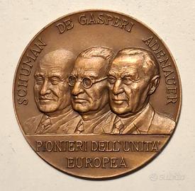 Schumann De Gasperi, Adenauer, medaglia in bronzo