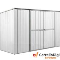 Casetta giardino in Acciaio 345x186cm 6mq bianco