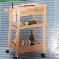 Carrello in legno con tagliere da giardino nuovo