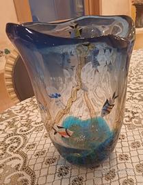 VASO ACQUARIO - CON PESCI - VETRO DI MURANO ORIGIN