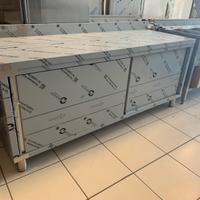 TAVOLO INOX ARMADIATO 190x80