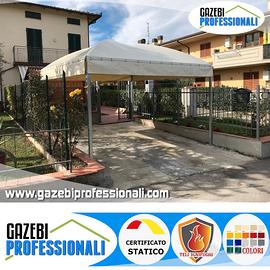 Gazebo 5x5 telo pvc 650g struttura acciaio zincato