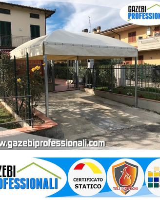 Gazebo 5x5 telo pvc 650g struttura acciaio zincato