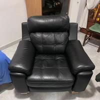 Poltrona vera pelle nera