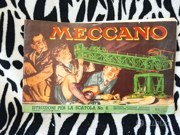 meccano istruzioni scatola 6 in italiano, anni 50