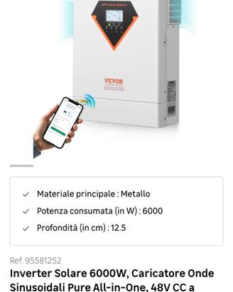Inverter Solare VEVOR 6000W All-in-One EM6200