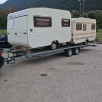 Carrello rimorchio doppio asse per 2 auto