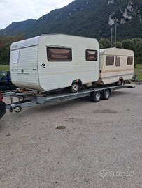 Carrello rimorchio doppio asse per 2 auto
