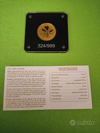 Riedizione della lira 20 lire "quercia" oro