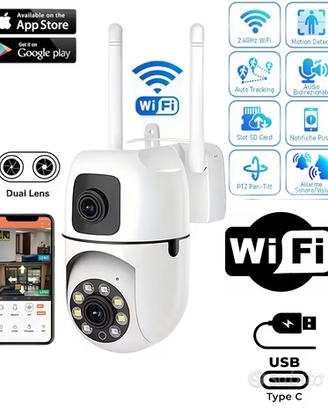 Telecamera wifi doppia camera controllo da app