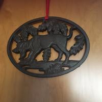 Sottopentola /quadro ferro battuto cane caccia