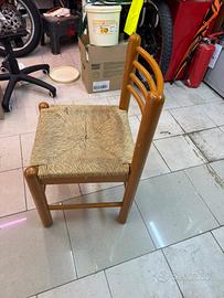 Sedie da cucina legno masiccio sedita in paglia