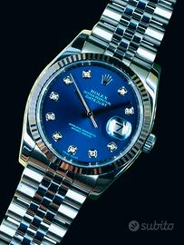 Rolex DJ 36 116234 blu diamanti 2011 like new full