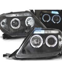 FARI PER TOYOTA HILUX 05-11 LED OCCHI ANGELI NERI