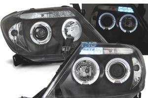 FARI PER TOYOTA HILUX 05-11 LED OCCHI ANGELI NERI