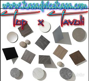 Piano-Top Tavolo Effetto Marmo e Legno