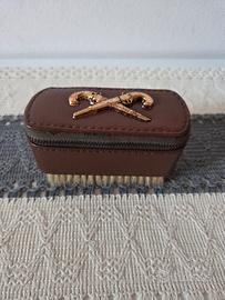 Kit pulizia scarpe vintage in custodia simil pelle