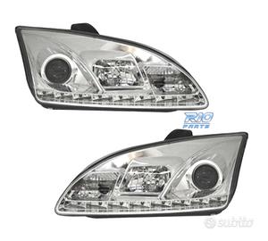 FARI FORD FOCUS 04-08 LUCE DIURNA REALE FONDO CROM