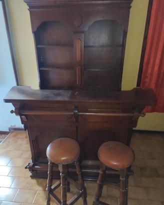 mobile bar vintage in legno massiccio 