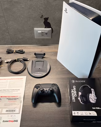 PlayStation 5 1TB disc + cuffie + gioco