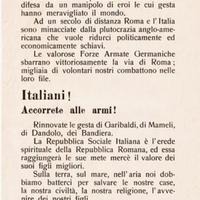 RSI RSI Volantino di propaganda - ITALIANI!