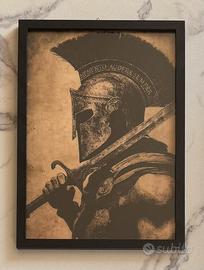 Quadro con cornice e stampa con Guerriero