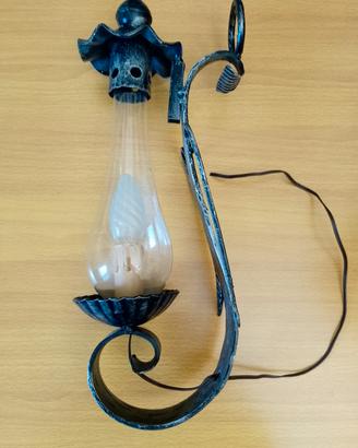 lampada da parete applique ferro battuto 