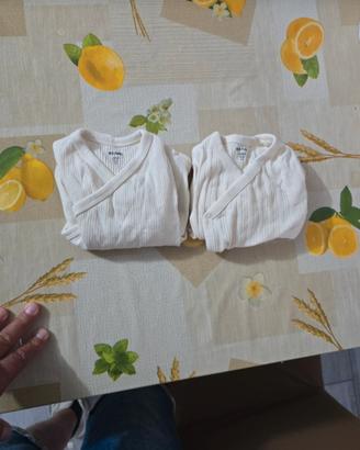 Coppia di Body Bimbo/a Chiusura a Fascia 6 Mesi Be