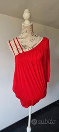 Maglia lunga rossa monospalla