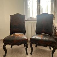 Poltrone pelle originale con chioderia a fiore