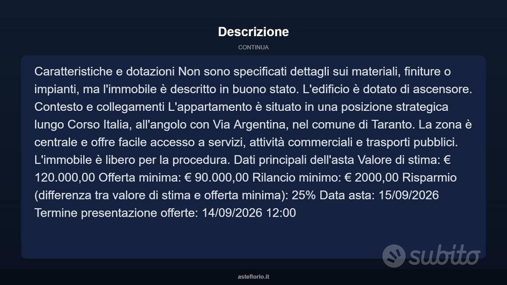 Appartamento – Taranto - Altro