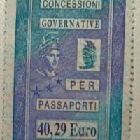 Marca da bollo 40,29€ per passaporti vecchio tipo