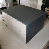 Isola cucina in vetro temperato - color tortora