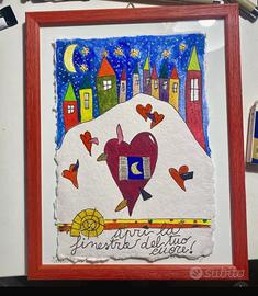 Quadro Naif acquarello