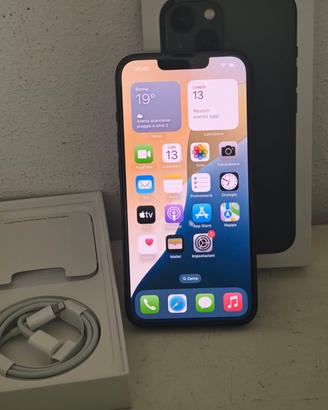 iPhone 13 128gb verde batteria 84% cover scatola 