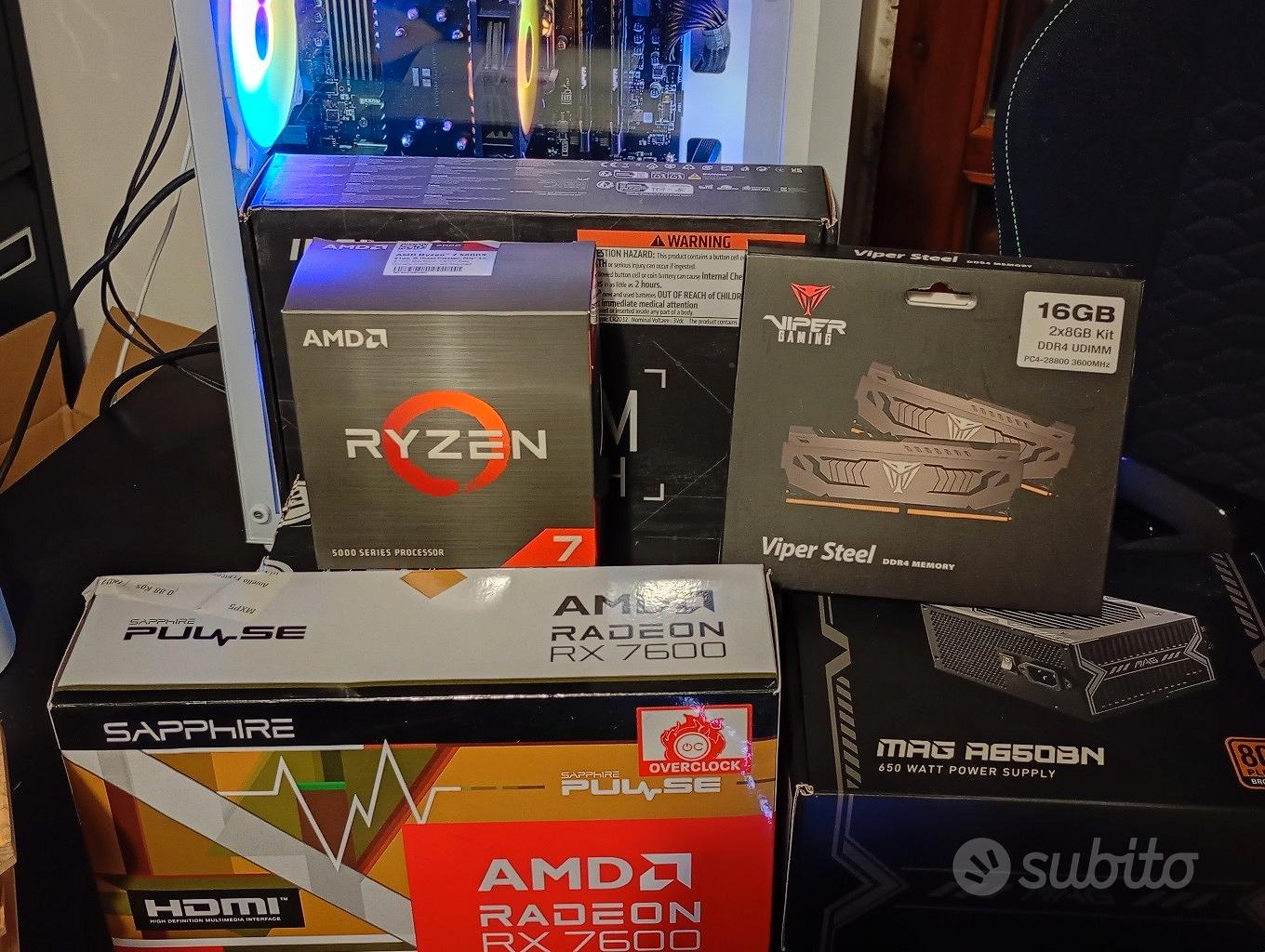 PC Gaming Ryzen 5800 x 16 GB RAM RX 7600 - Informatica In vendita a Como