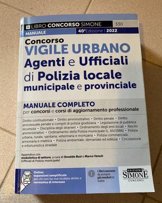 Manuale vigile urbano 2022 edizioni Simone