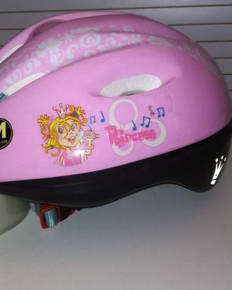 Casco bici skate roller bambina rosa tg 52-56