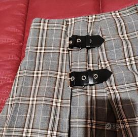 gonna a scacchi grigia 